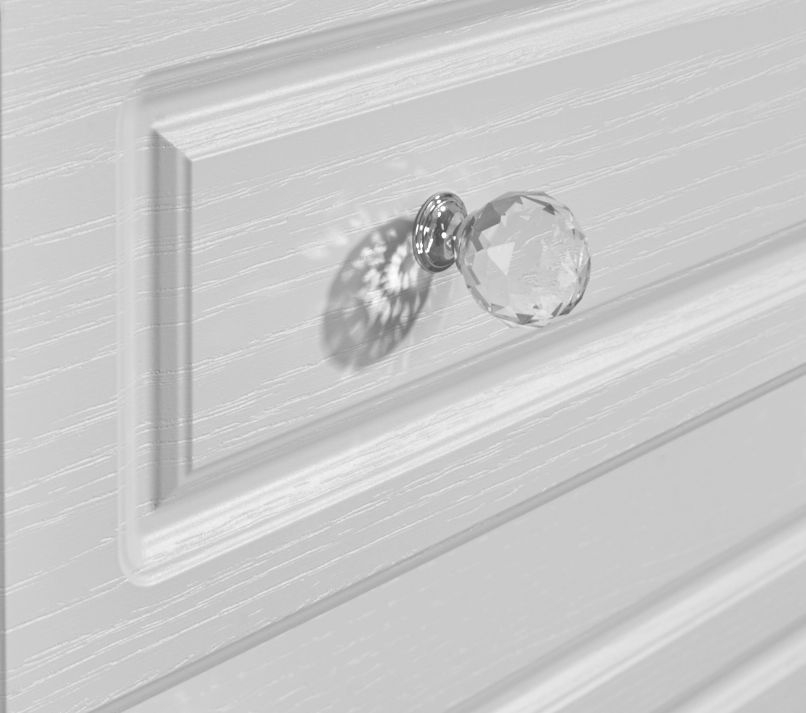 Crystal Double Wardrobe - 2 Door - 2 Drawer - White