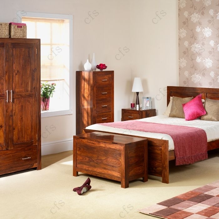 Cube Sheesham 2 Door 1 Drawer Double Wardrobe