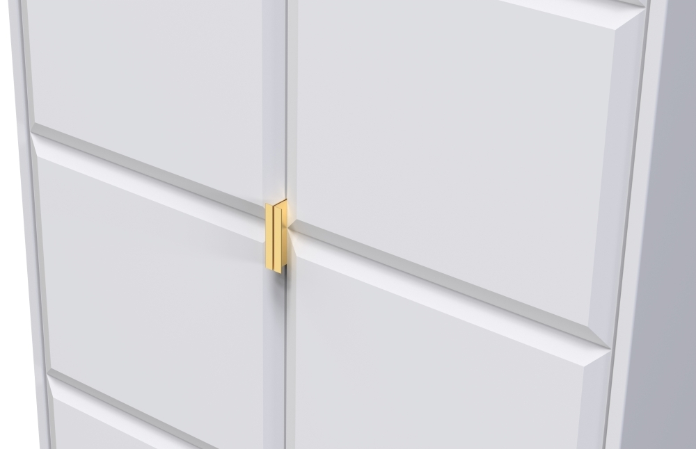 Cube Tall Wardrobe - 2 Door - Plain - White