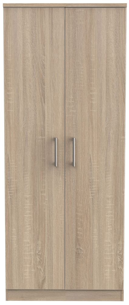 Devon Oak Effect 2 Door Plain Wardrobe