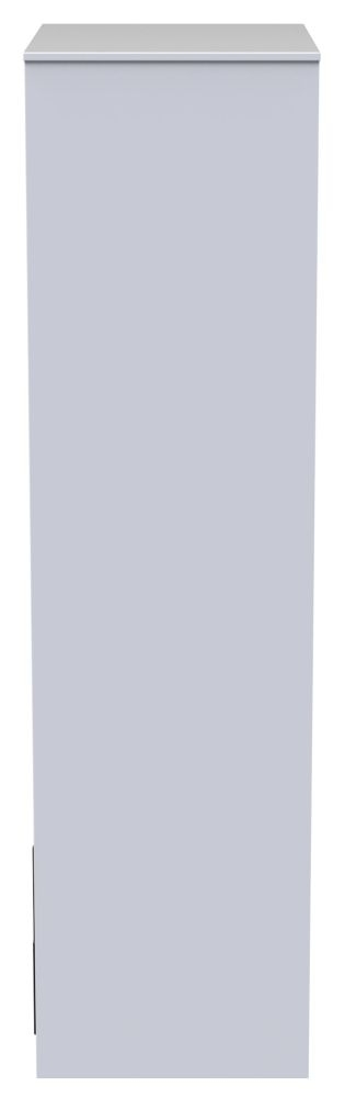 Diamond Tall Wardrobe - 2 Door - 2 Drawer - Black and White