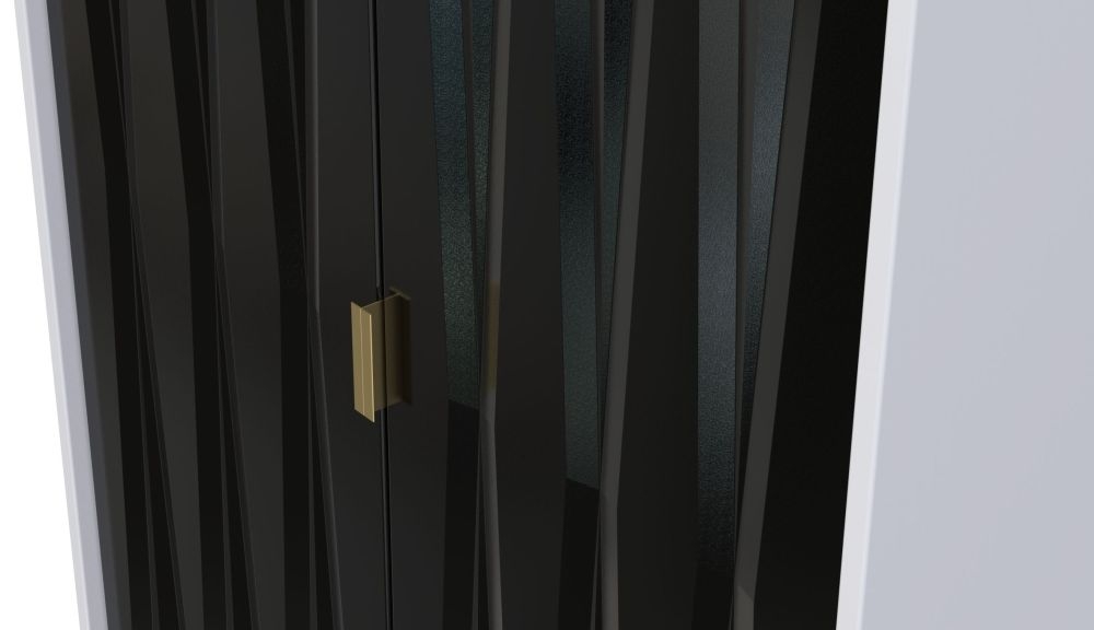 Diamond Plain Tall Wardrobe - 2 Door - Black and White