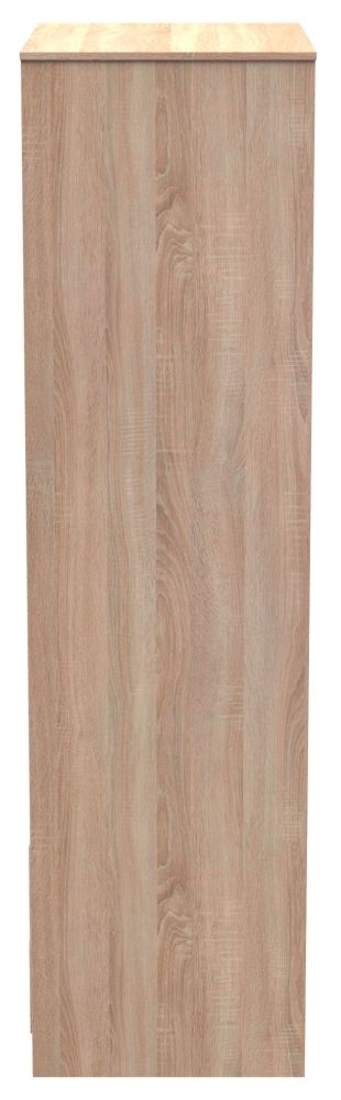 Diamond Tall Wardrobe - 2 Door - 2 Drawer - Oak