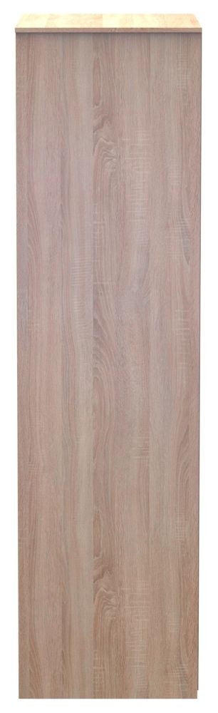 Diamond Plain Tall Wardrobe - 2 Door - Oak