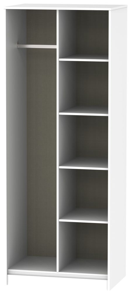 Diamond Front Open Wardrobe - White