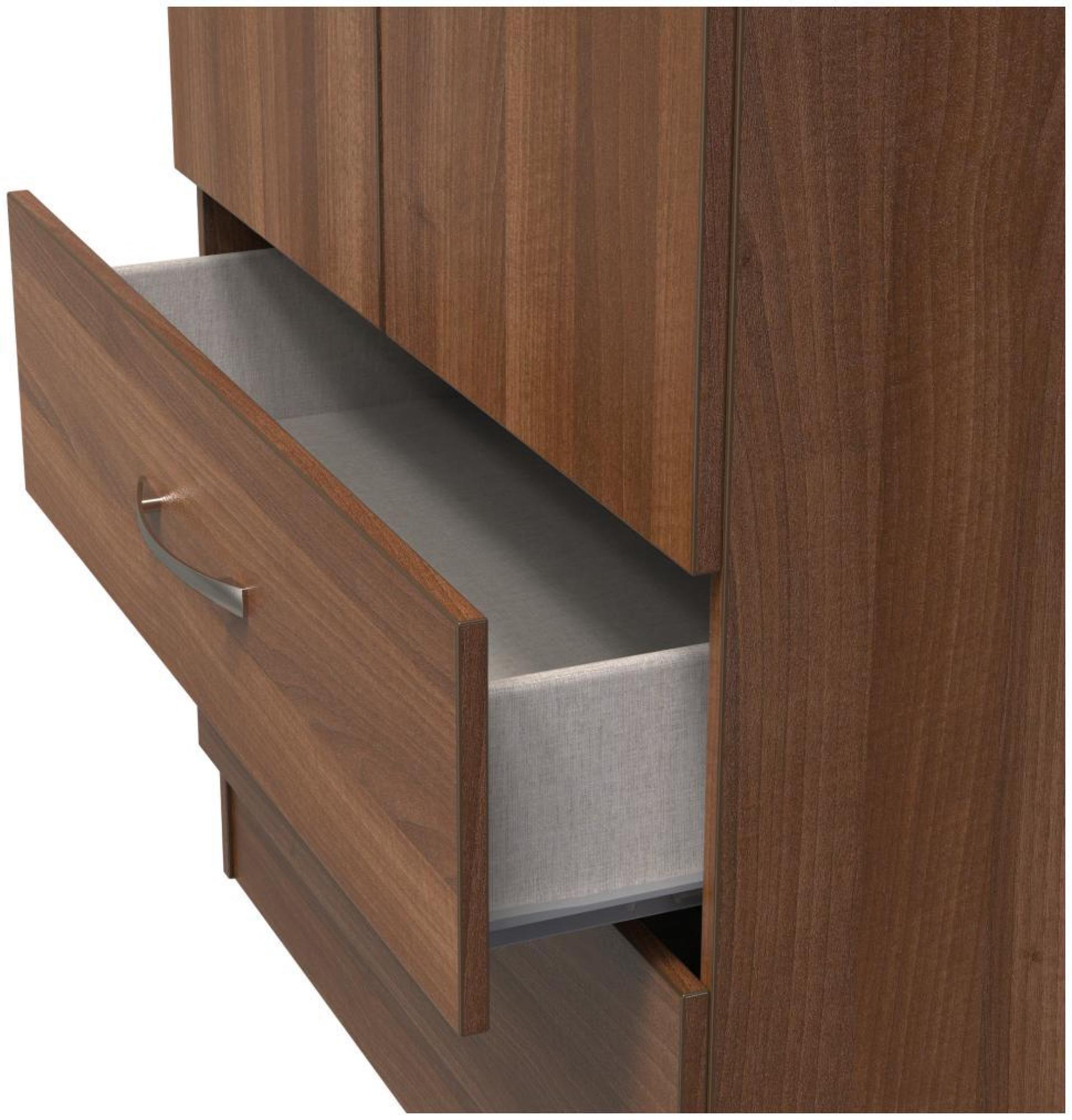 Eve Wardrobe - 2 Door - 2 Drawer - Double - Tall - Walnut