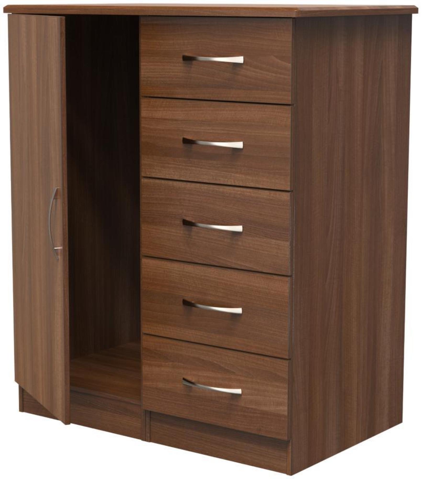 Eve Wardrobe - 1 Door - Midi - Walnut