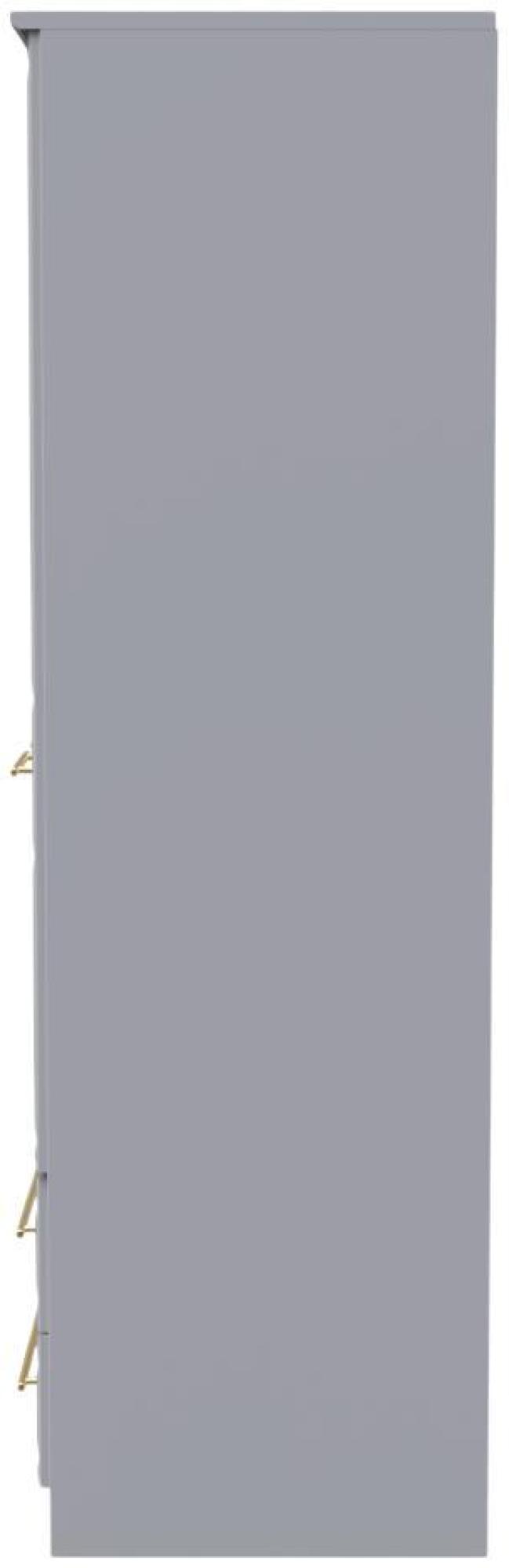 Faye Wardrobe - 2 Door - 2 Drawer - Double - Grey