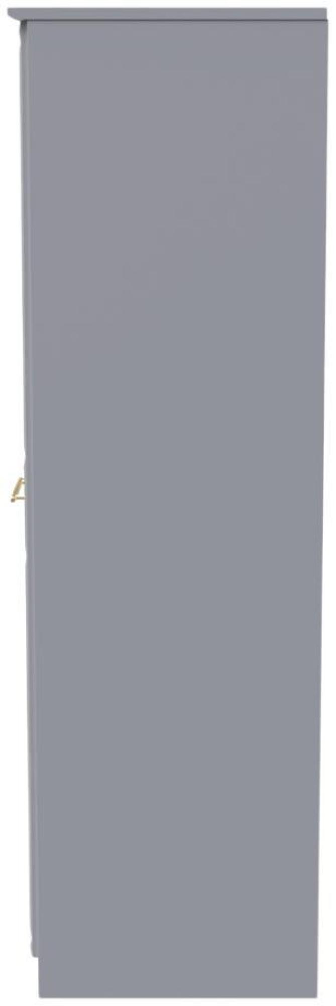 Faye Wardrobe - 2 Door - Plain - Tall - Grey Ash