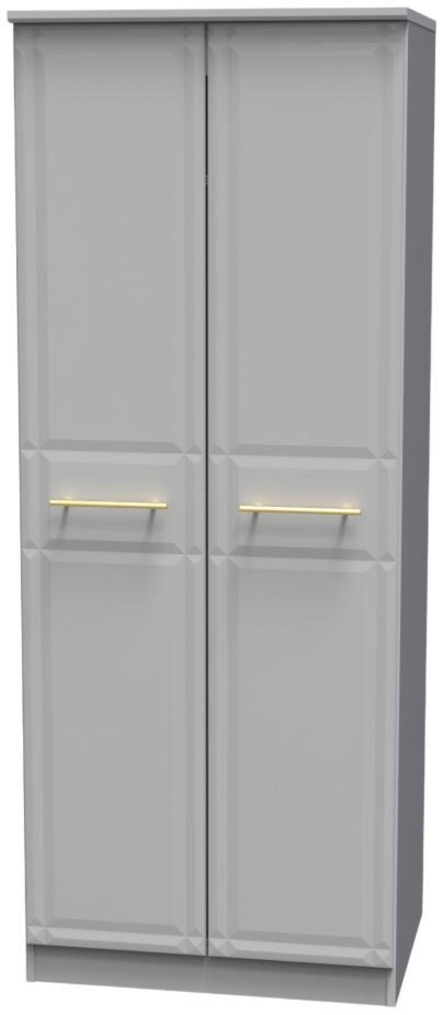Faye Wardrobe - 2 Door - Plain - Tall - Grey Ash