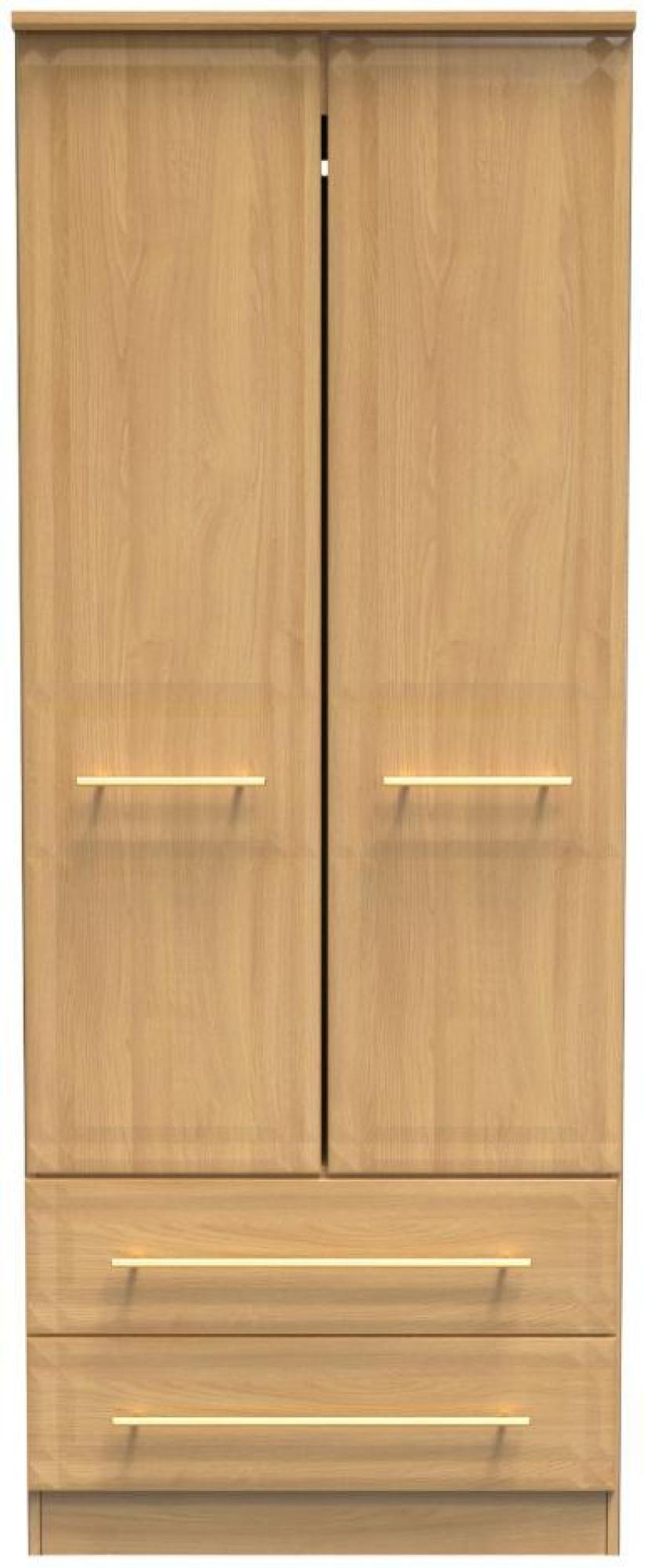 Faye Oak Effect 2 Door 2 Drawer Double Wardrobe