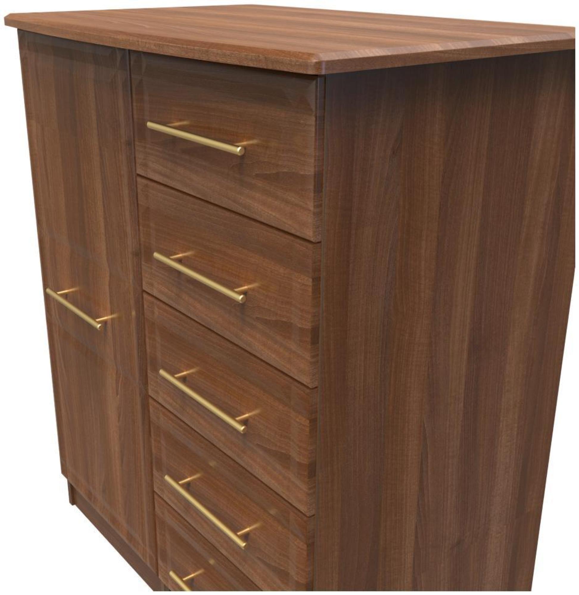 Faye Wardrobe - 1 Door - Midi - Walnut