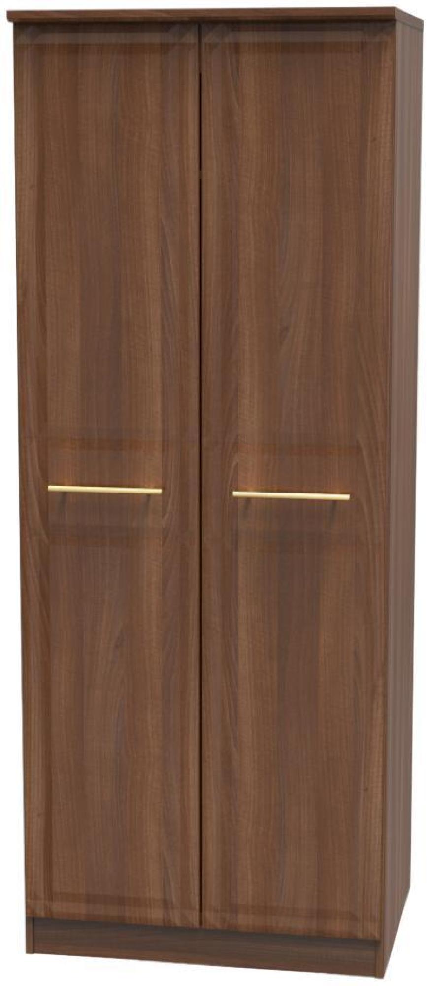 Faye Wardrobe - 2 Door - Plain - Tall - Walnut