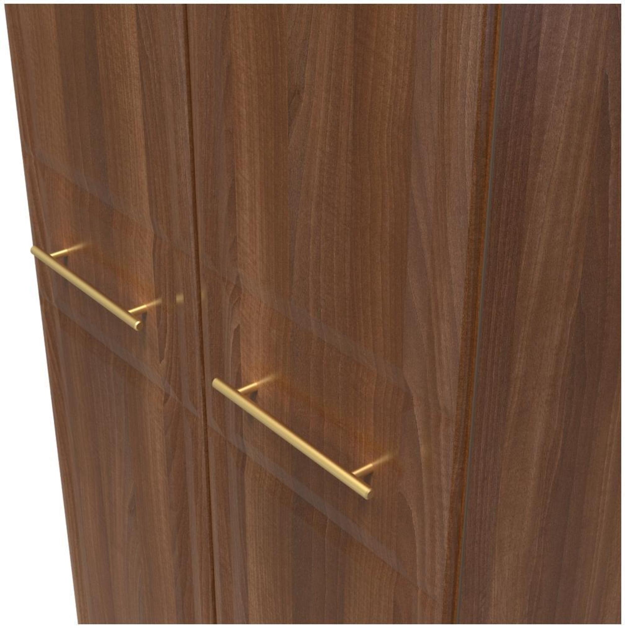 Faye Wardrobe - 2 Door - Plain - Tall - Walnut