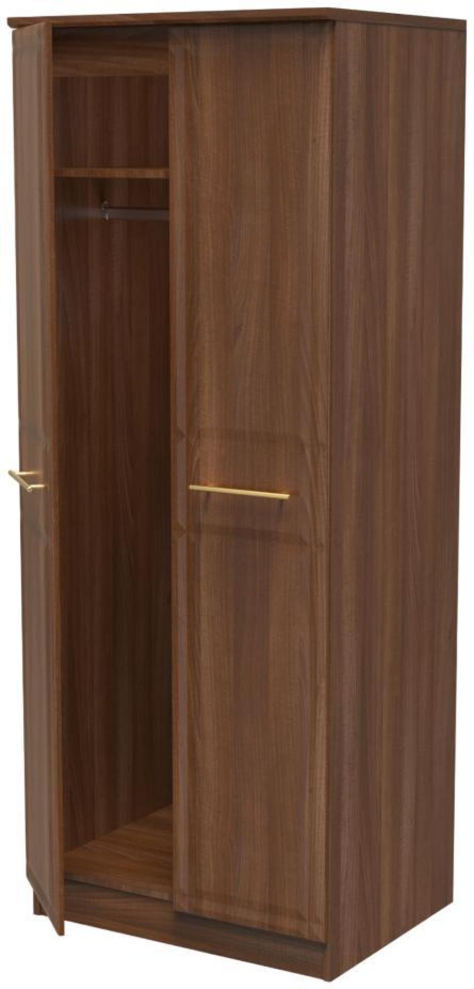Faye Wardrobe - 2 Door - Plain - Tall - Walnut