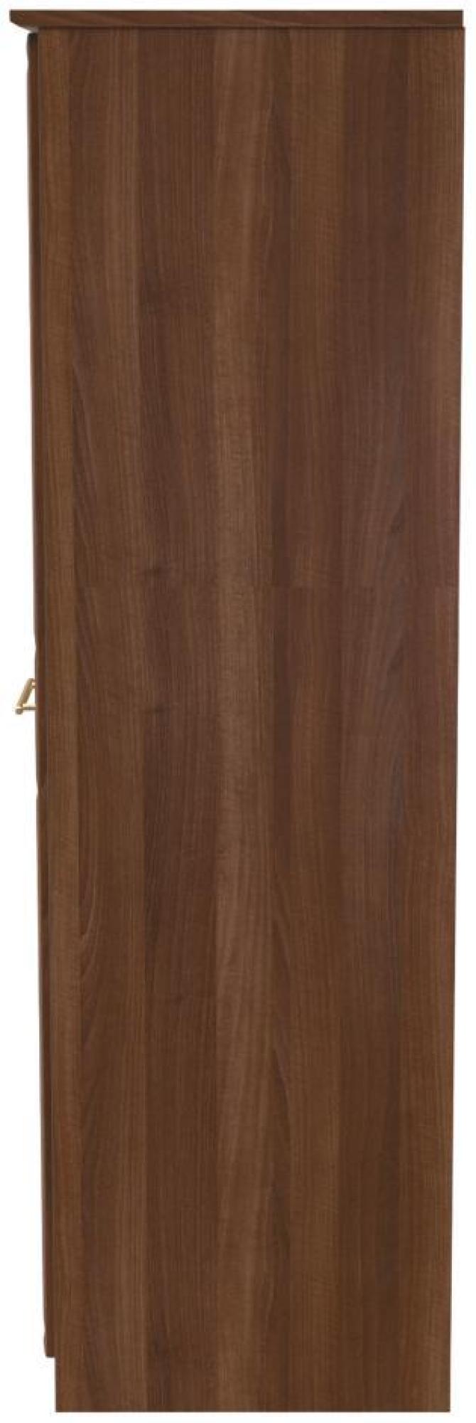 Faye Wardrobe - 3 Door - Triple - LHF 2 Drawers - Walnut