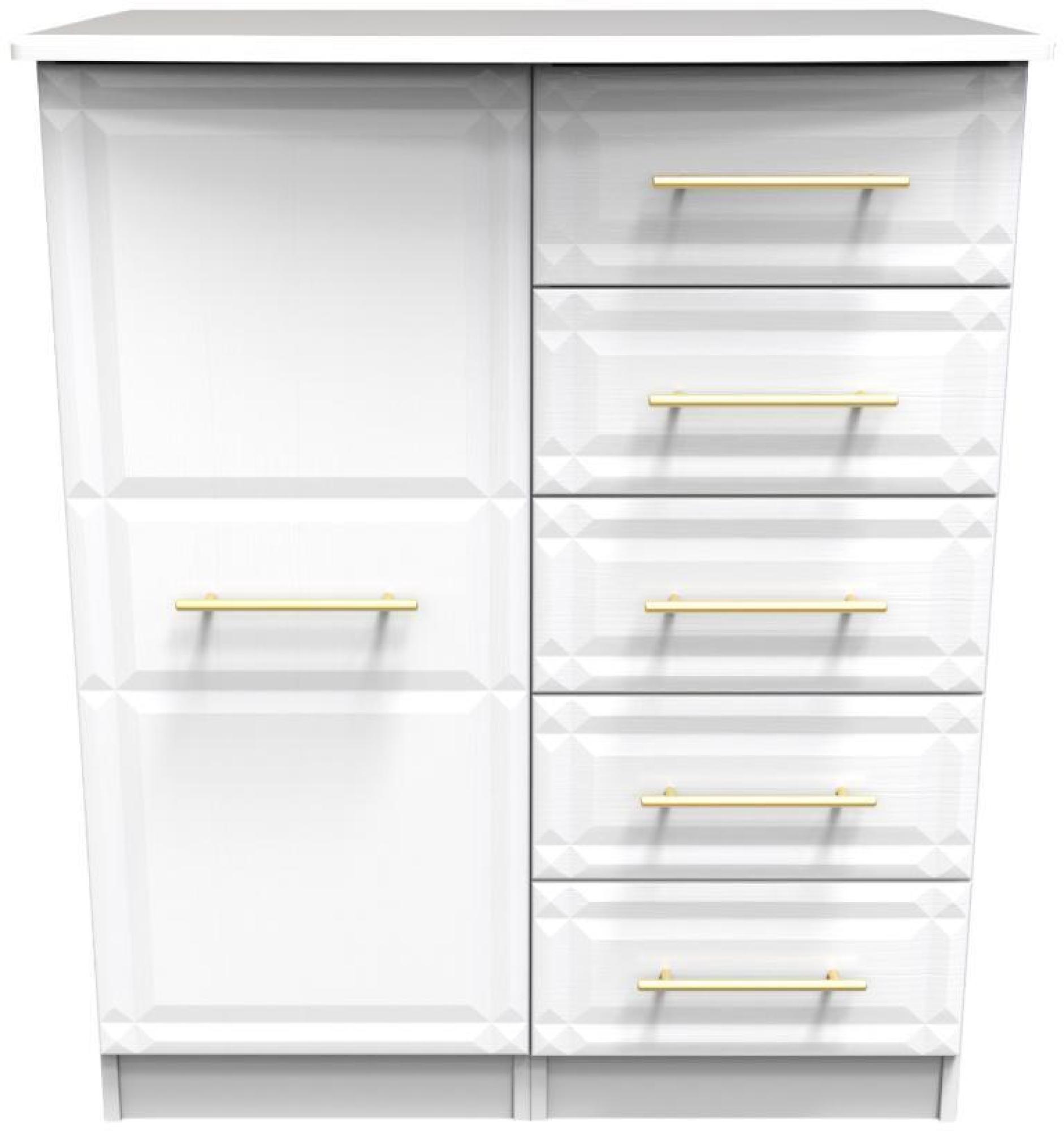 Faye White 1 Door Midi Wardrobe