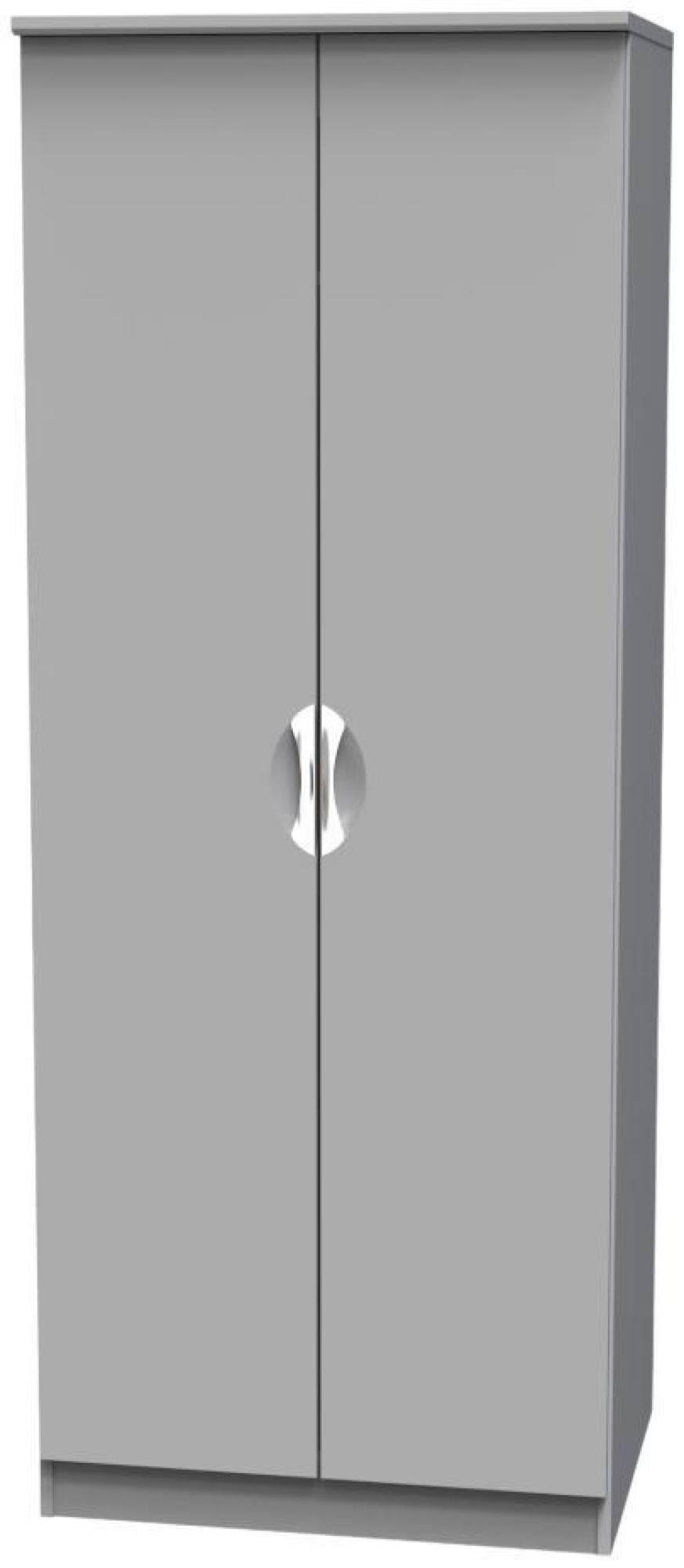 Flora Wardrobe - 2 Door - Plain - Tall - Grey