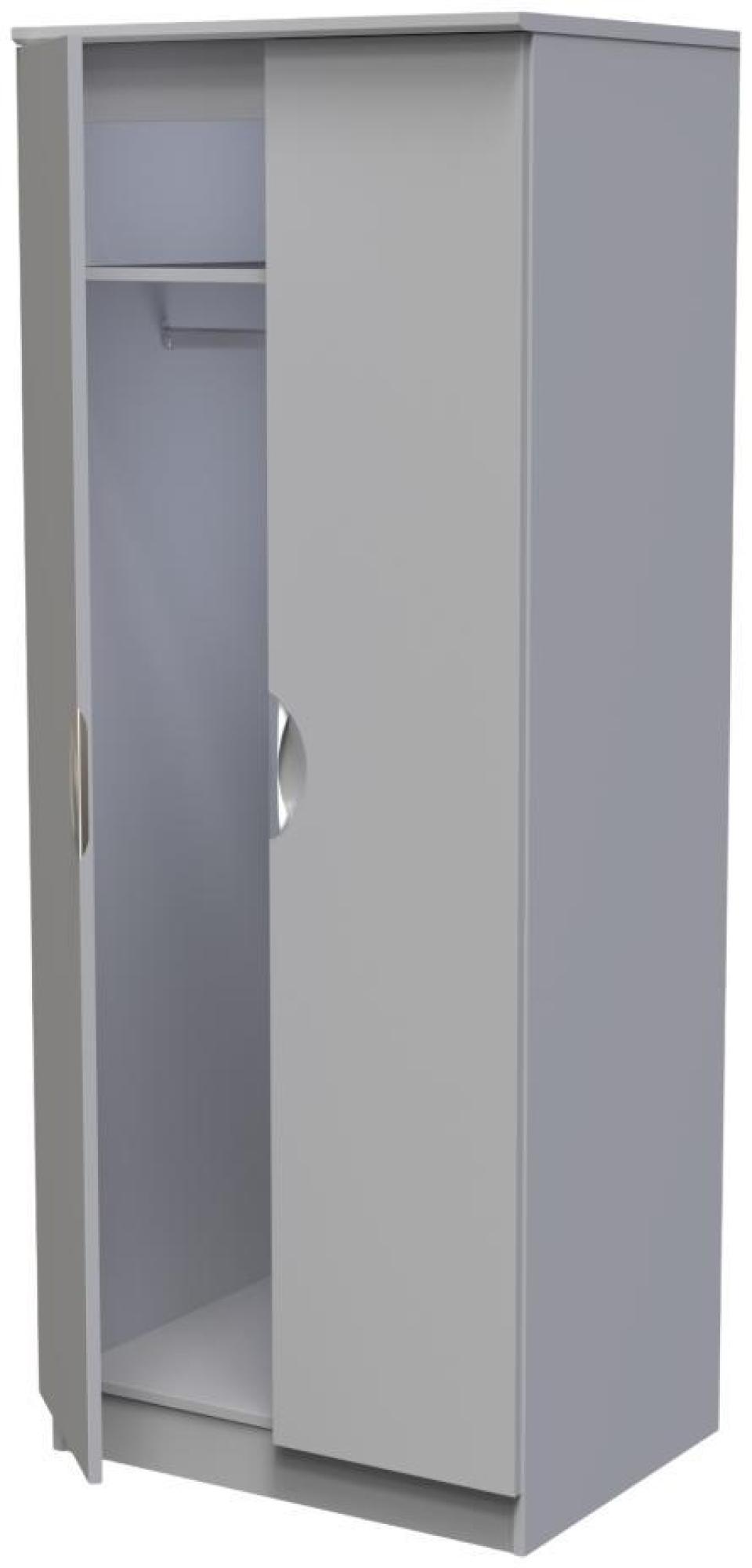 Flora Wardrobe - 2 Door - Plain - Tall - Grey
