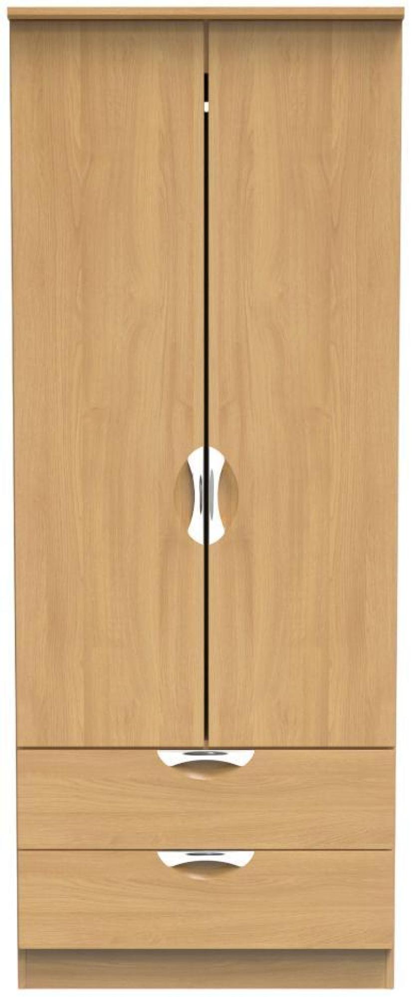 Flora Oak Effect 2 Door 2 Drawer Double Wardrobe