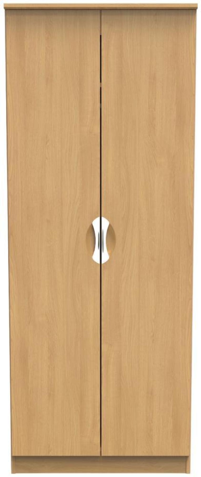 Flora Oak Effect 2 Door Plain Tall Wardrobe