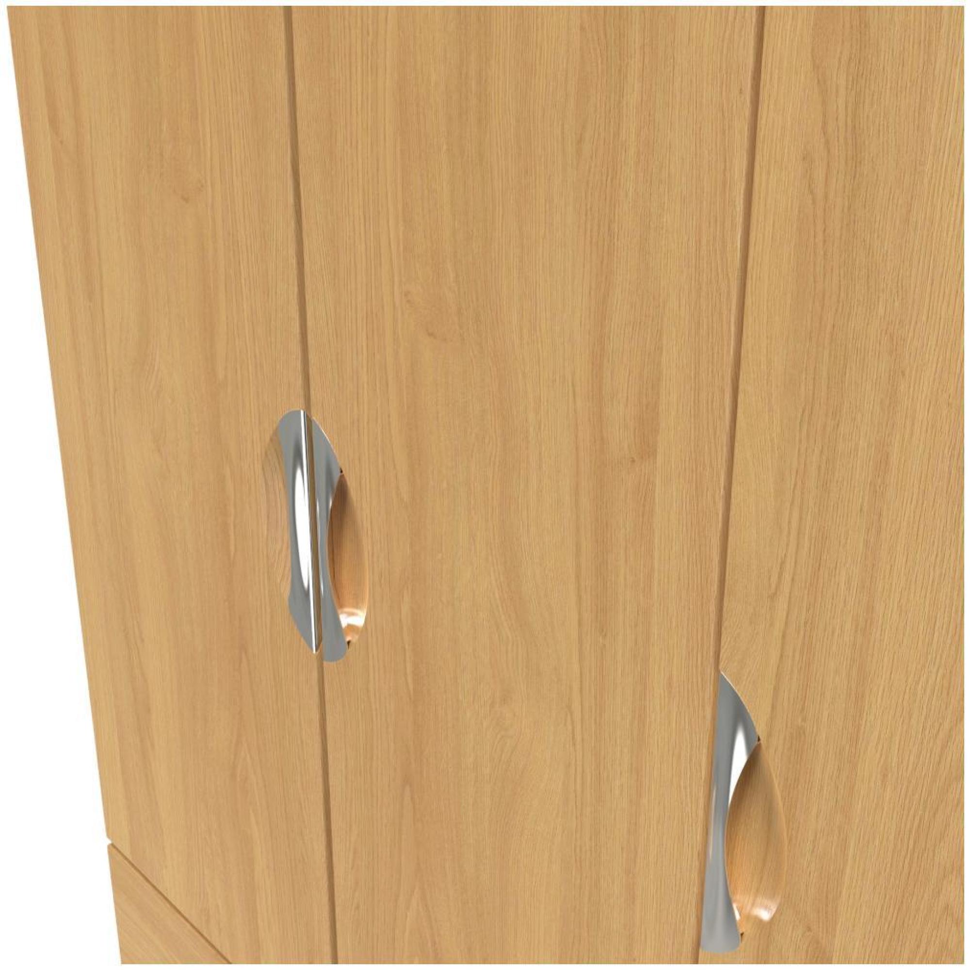 Flora Wardrobe - 3 Door - LHF 2 Drawers - Triple - Oak