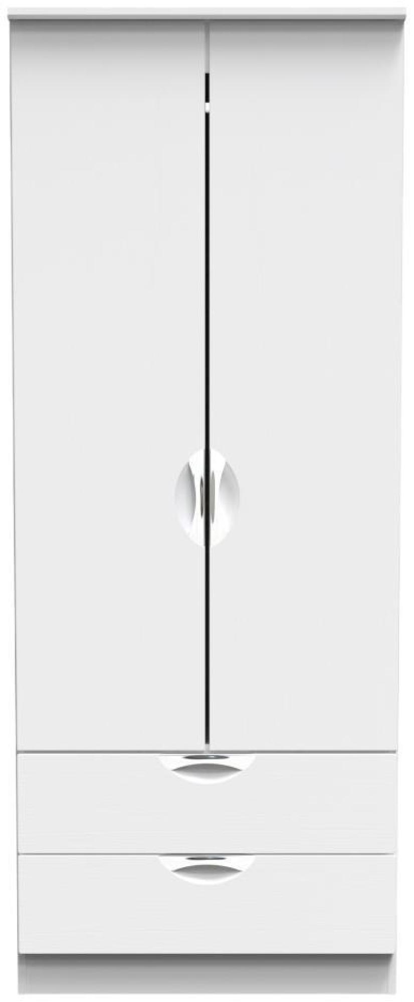 Flora White 2 Door 2 Drawer Double Wardrobe