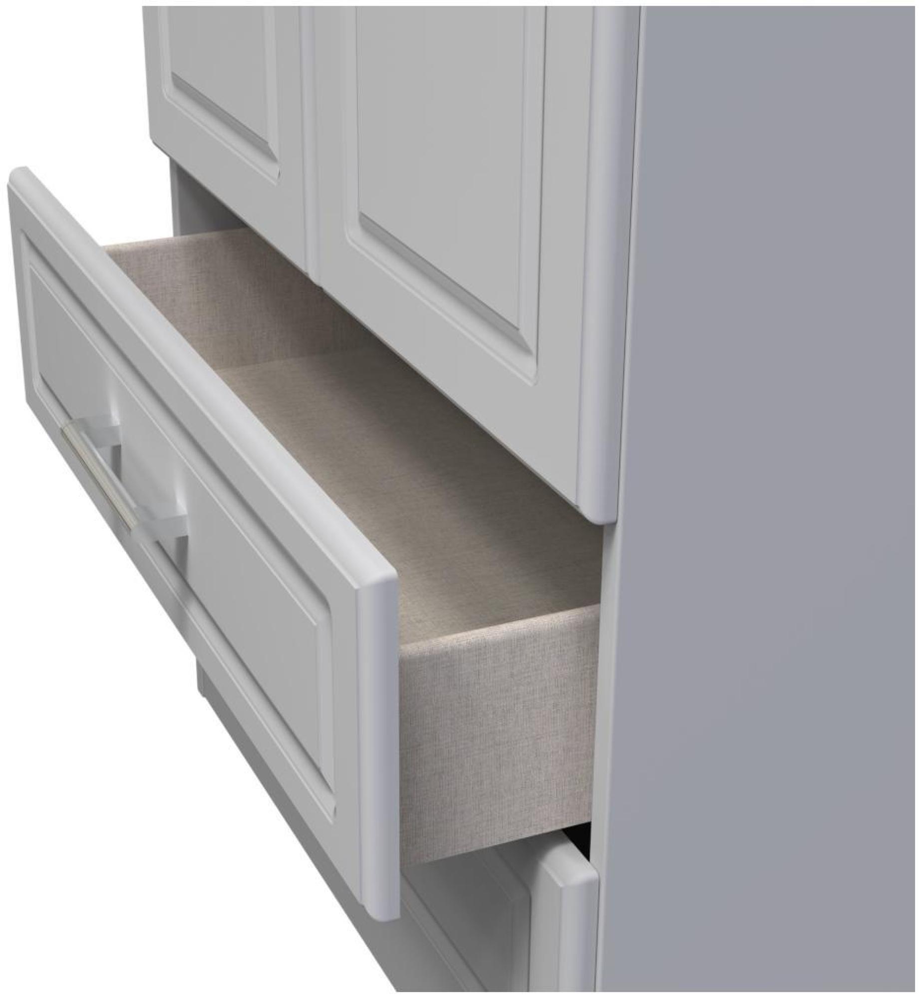 Gina Wardrobe - 2 Door - 2 Drawer - Double - Grey
