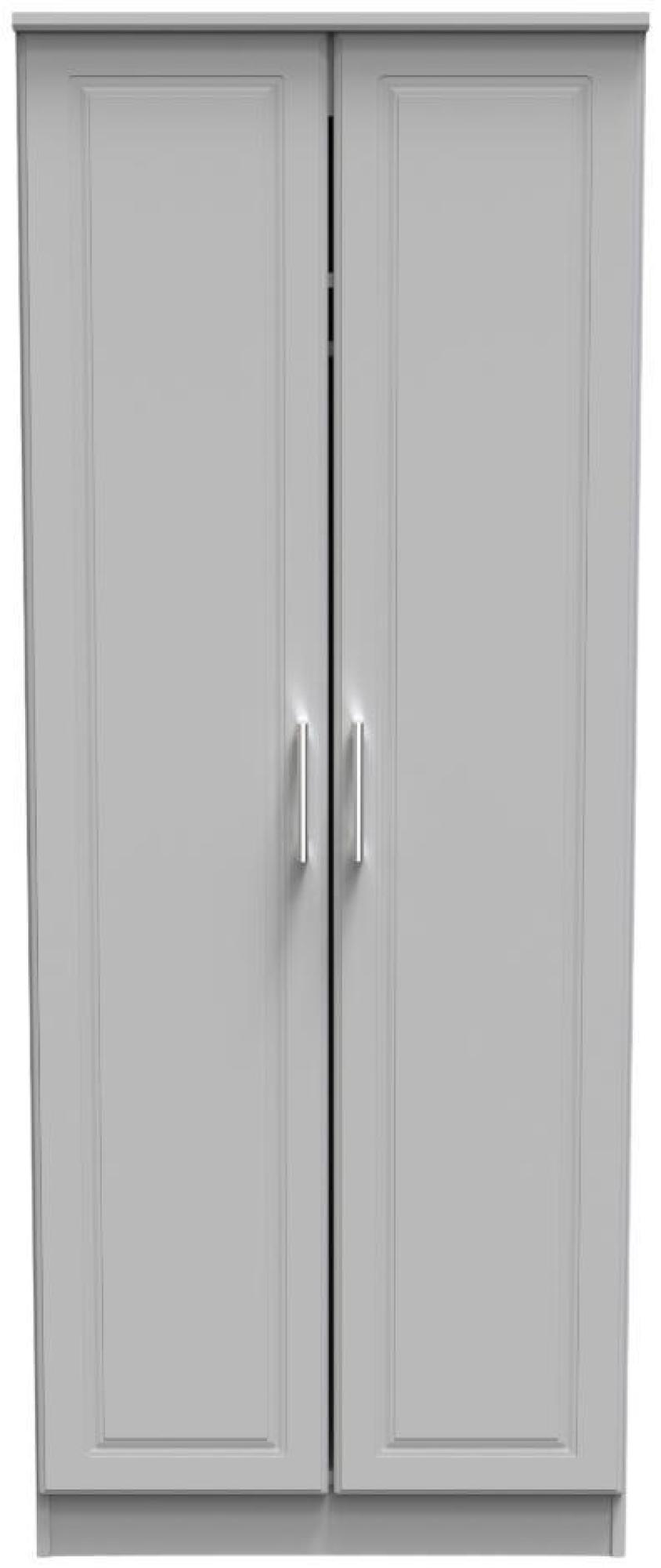 Gina Wardrobe - 2 Door - Plain - Tall - Grey