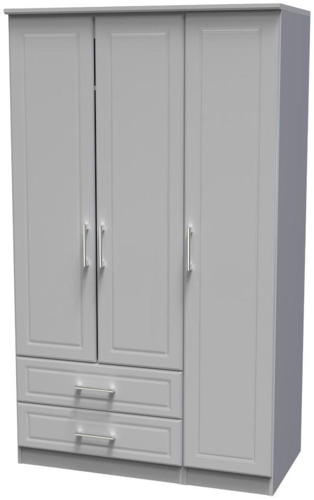 Gina Wardrobe - 3 Door - LHF 2 Drawers - Triple - Grey Ash