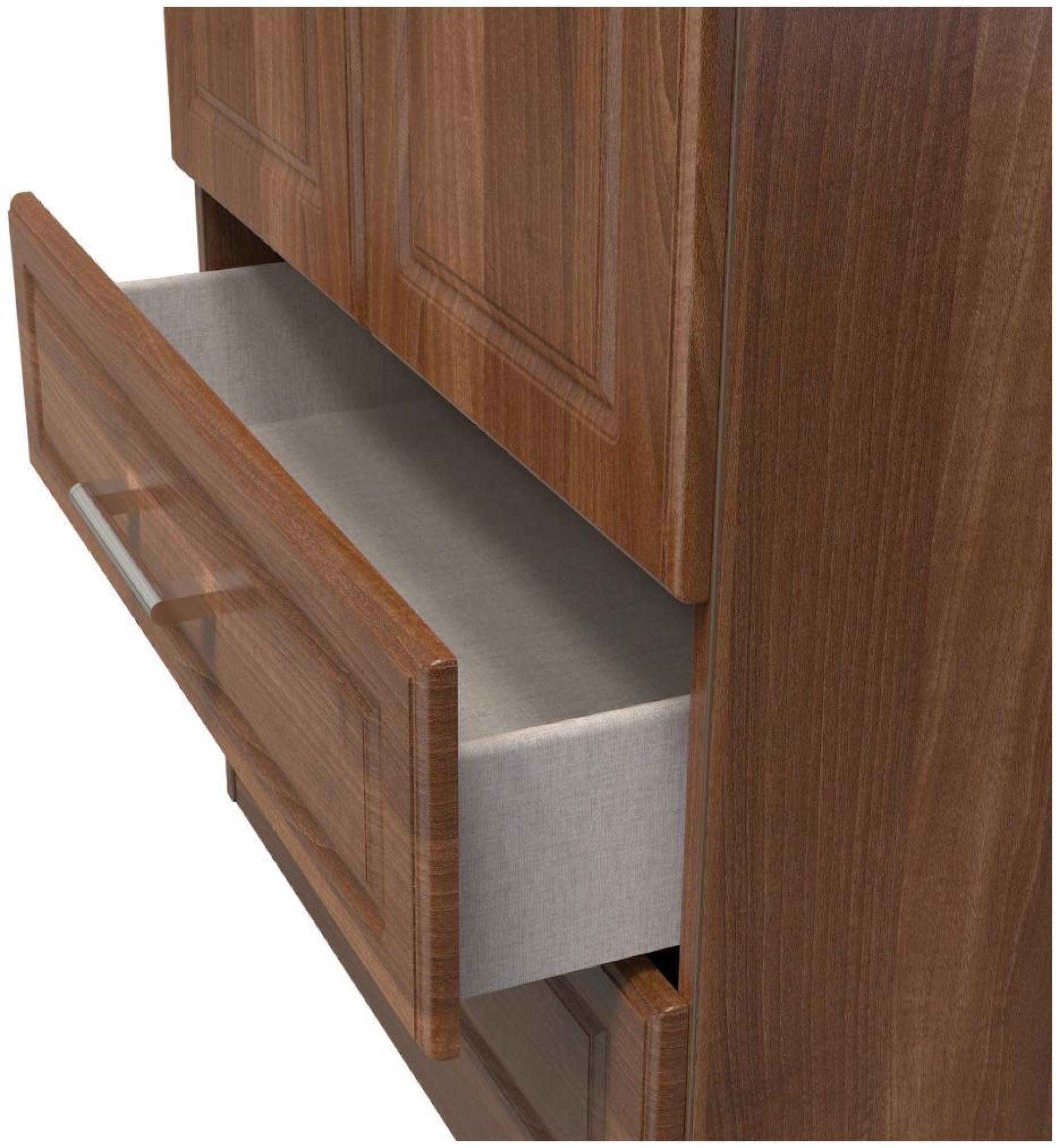 Gina Wardrobe - 2 Door - 2 Drawer - Double - Walnut