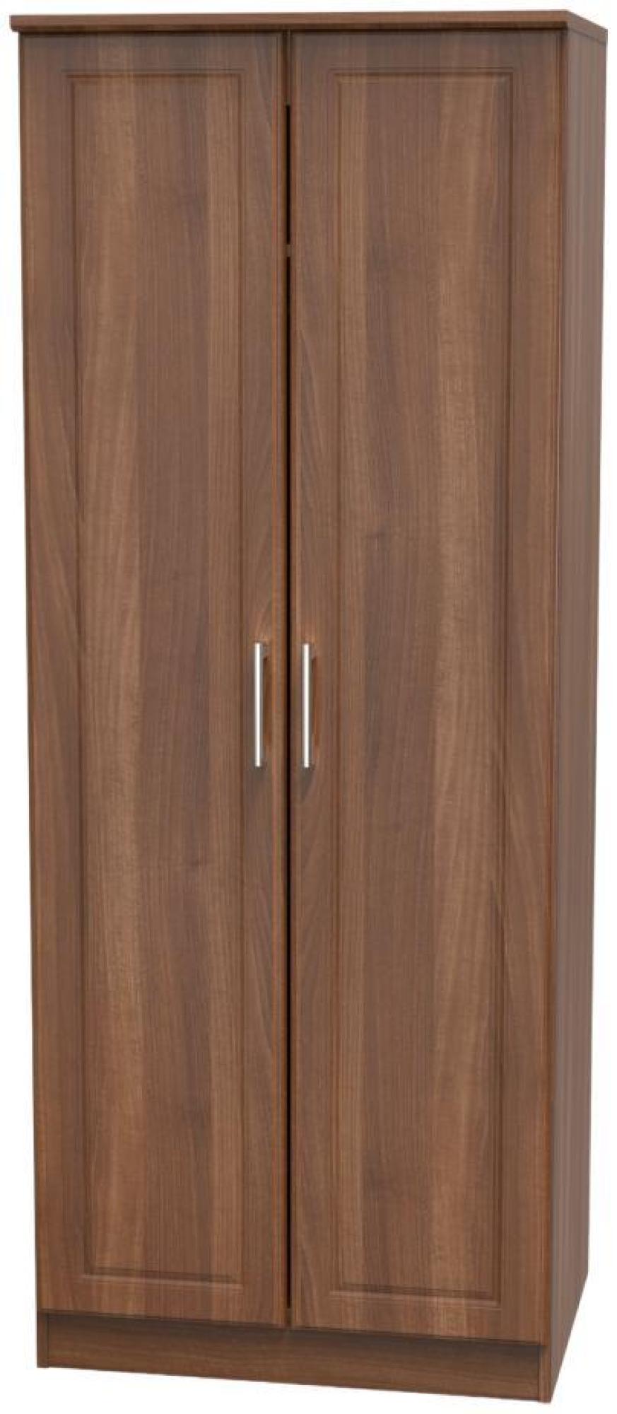 Gina Wardrobe - 2 Door - Plain - Tall - Walnut