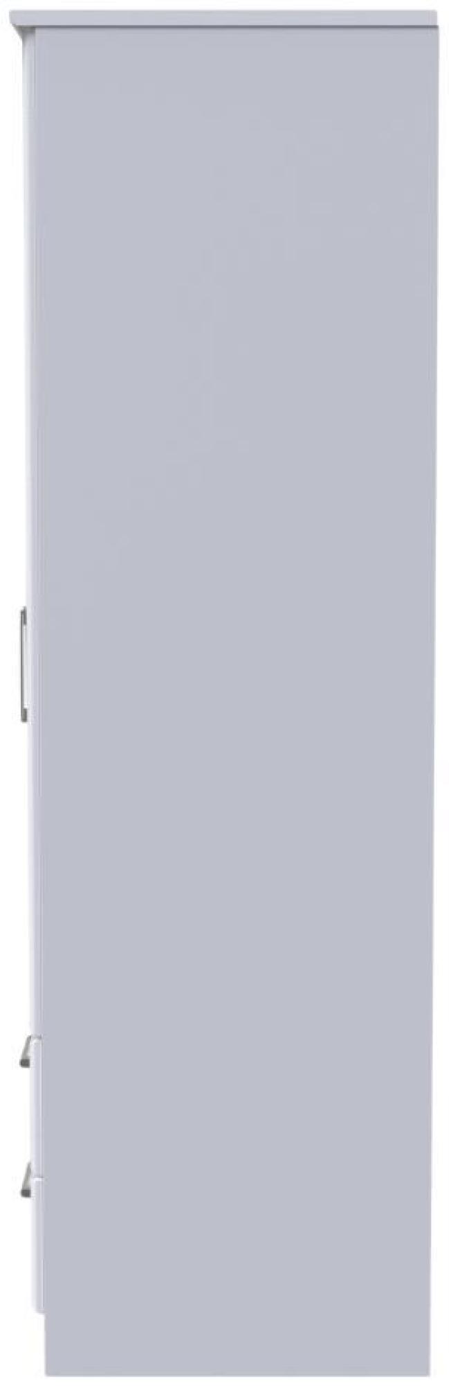 Gina Wardrobe - 2 Door - 2 Drawer - Double - White