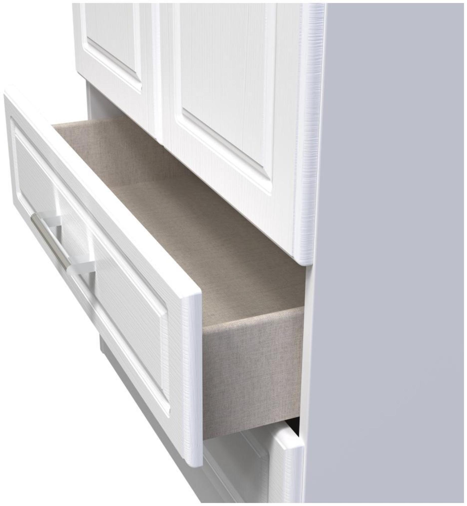 Gina Wardrobe - 2 Door - 2 Drawer - Double - White