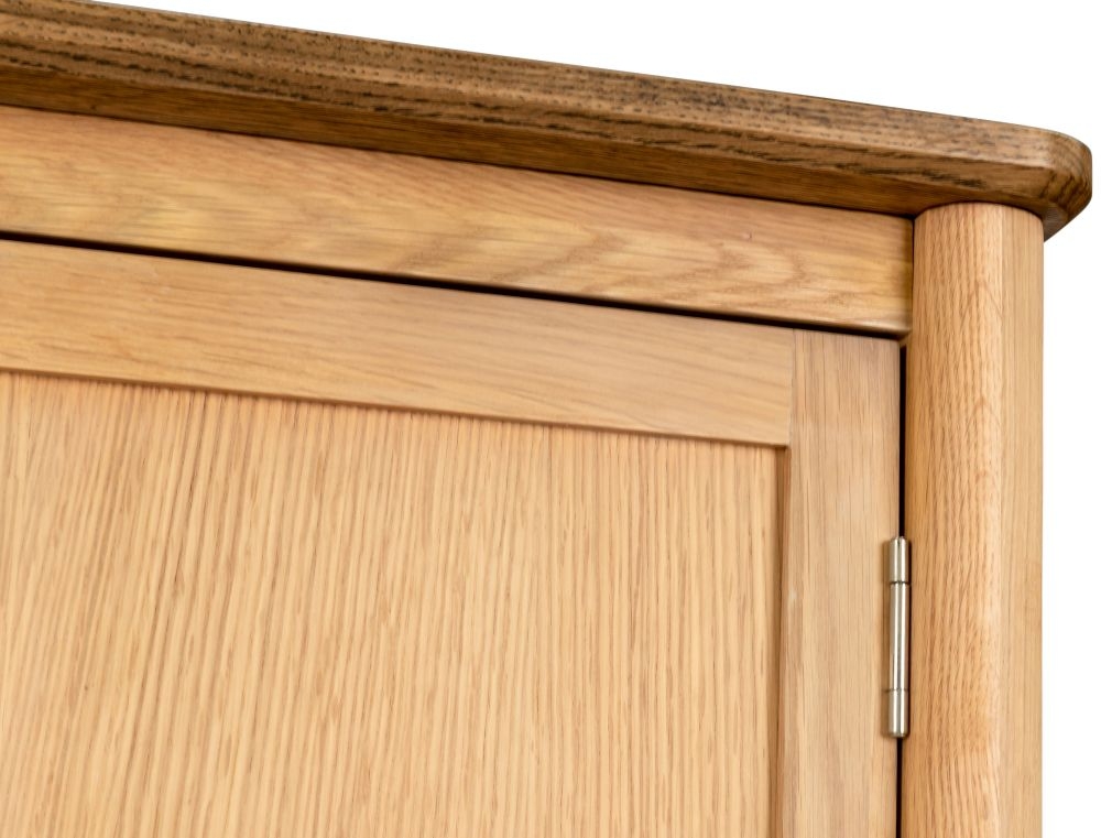 Grace Natural Oak 2 Door 1 Drawer Wardrobe