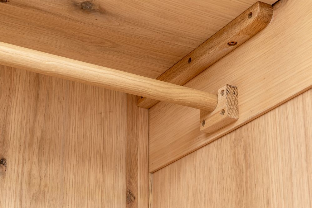 Grace Natural Oak 2 Door 1 Drawer Wardrobe