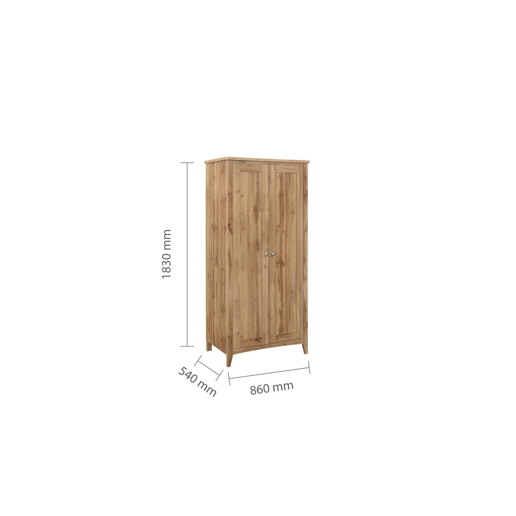 Hampstead Wardrobe - 2 Door - Rustic Oak 