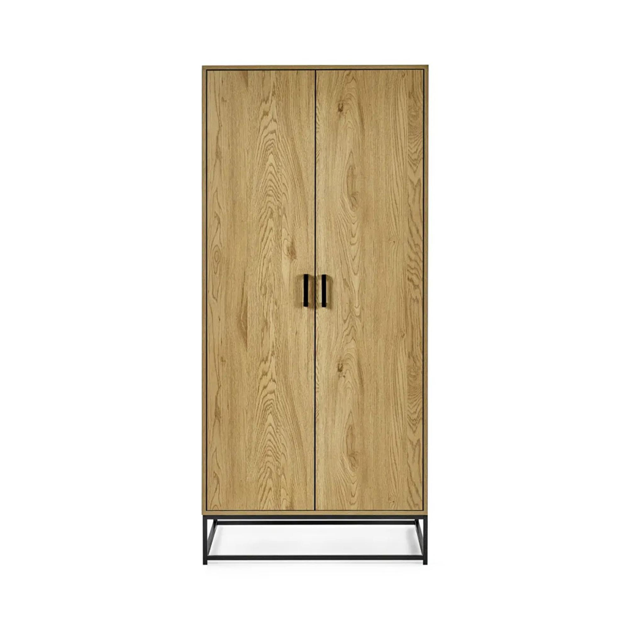 Harlow Light Oak Effect Wardrobe - 2 Door