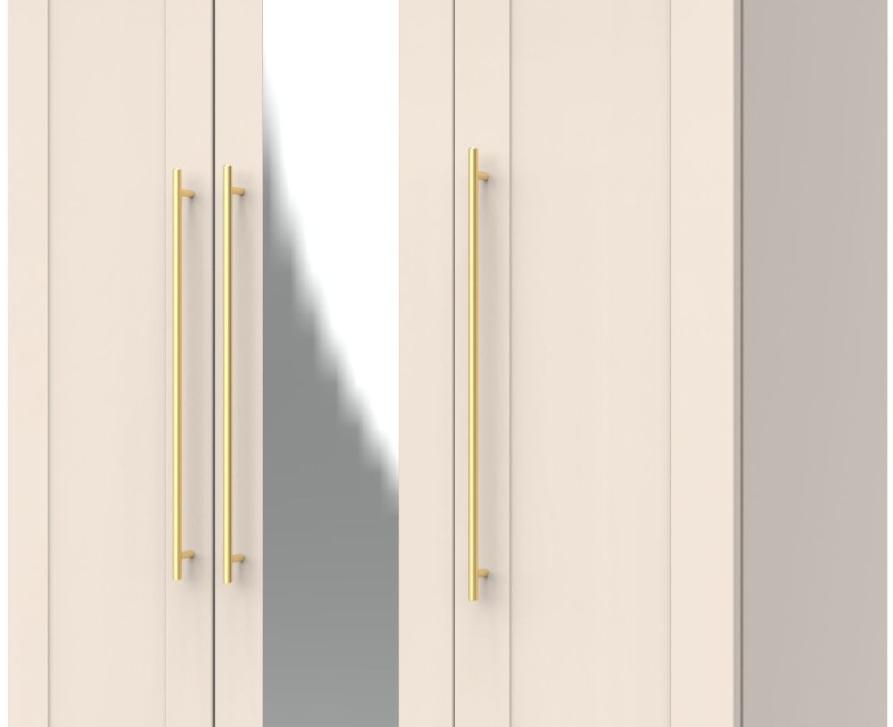 Haworth Wardrobe - 3 Door - Tall Triple - 1 Mirror - Cashmere