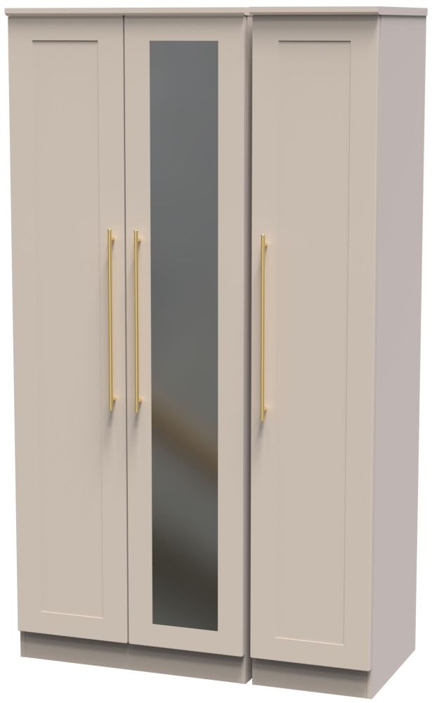 Haworth Wardrobe - 3 Door - Tall Triple - 1 Mirror - Cashmere