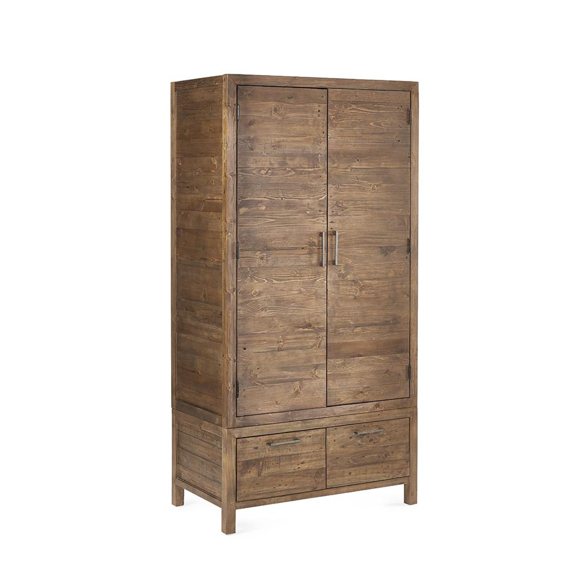 Heritage Double Wardrobe - 2 Door - 2 Drawer - Reclaimed Pine