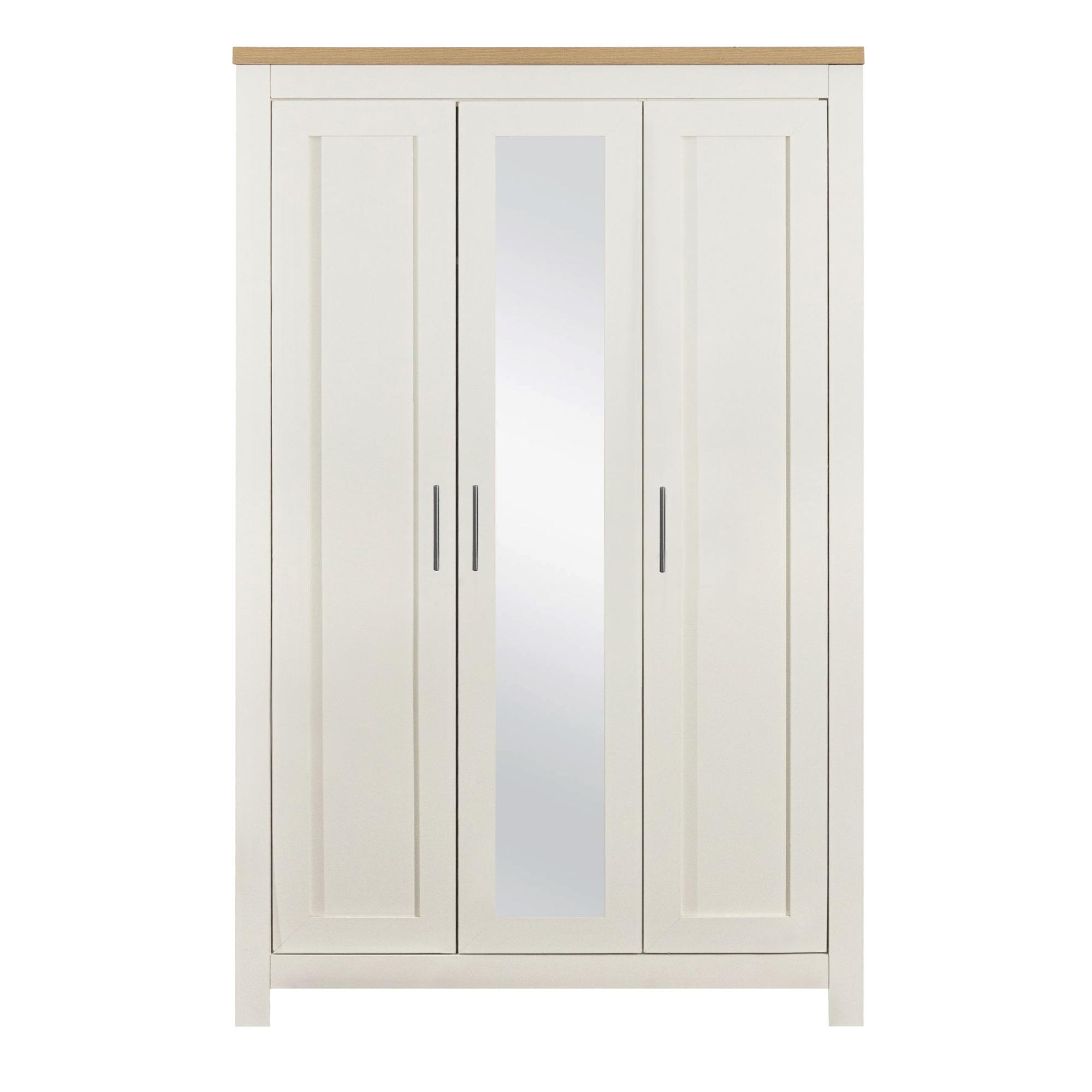 Highgate Mirror Wardrobe - 3 Door - Cream Painted