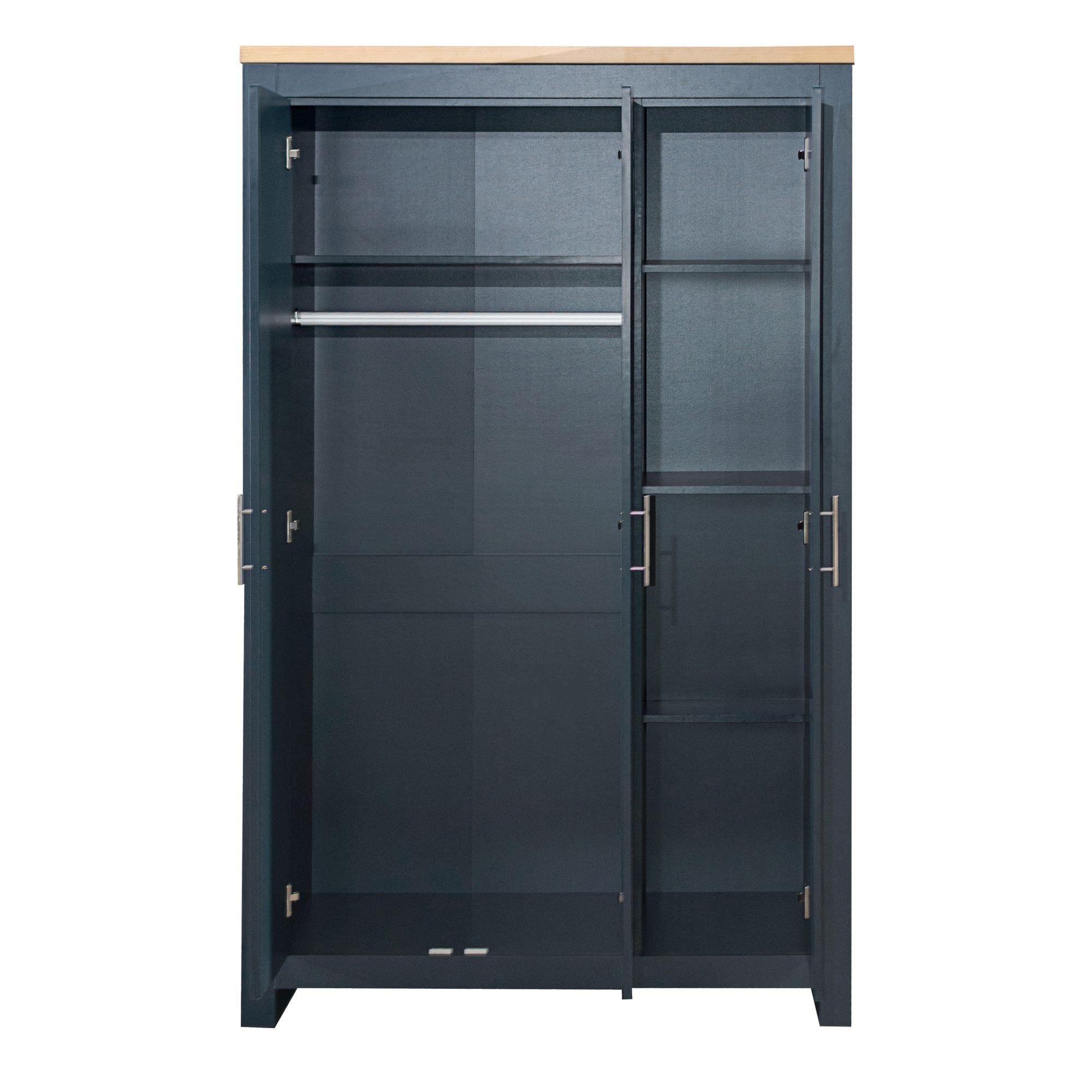 Highgate Mirror Wardrobe - 3 Door - Navy Blue Painted