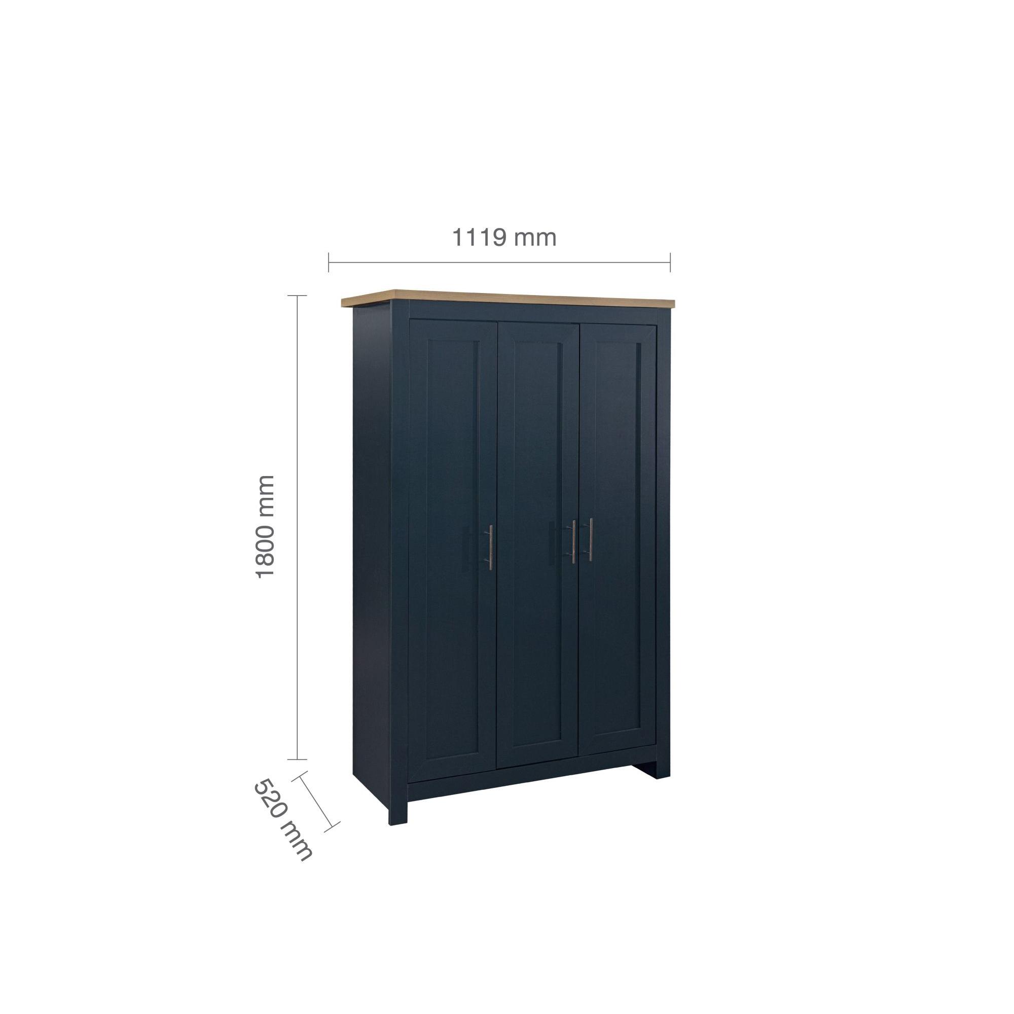 Highgate Wardrobe - 3 Door - Navy Blue Painted