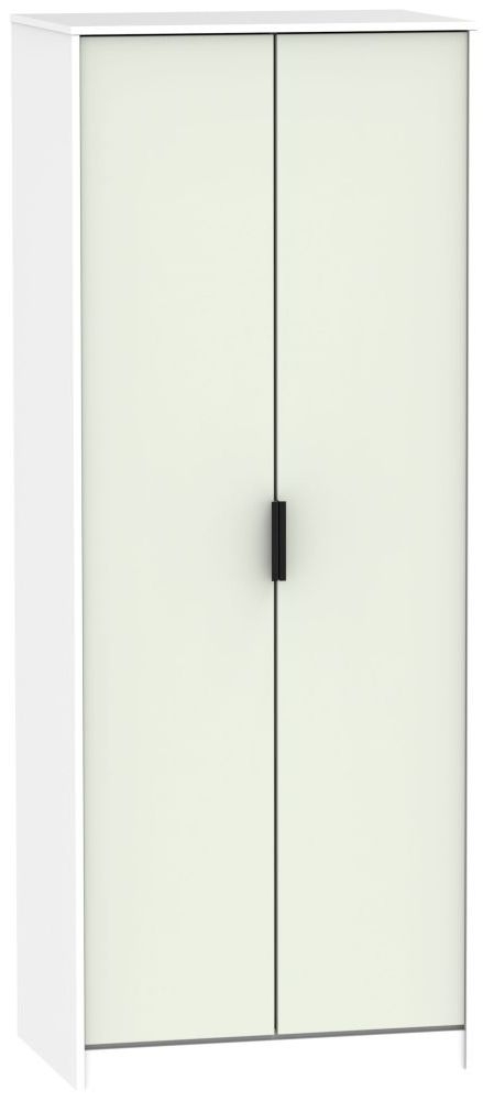 Hong Kong Cashmere and White 2 Door Plain Tall Wardrobe