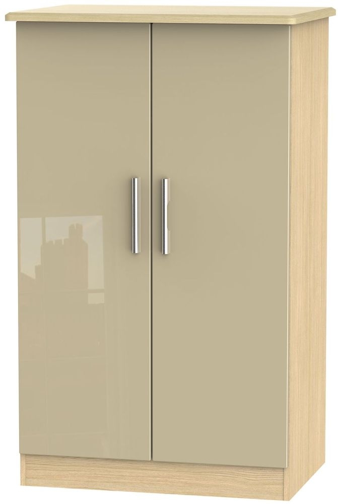 Knightsbridge Mushroom and Light Oak Midi Wardrobe