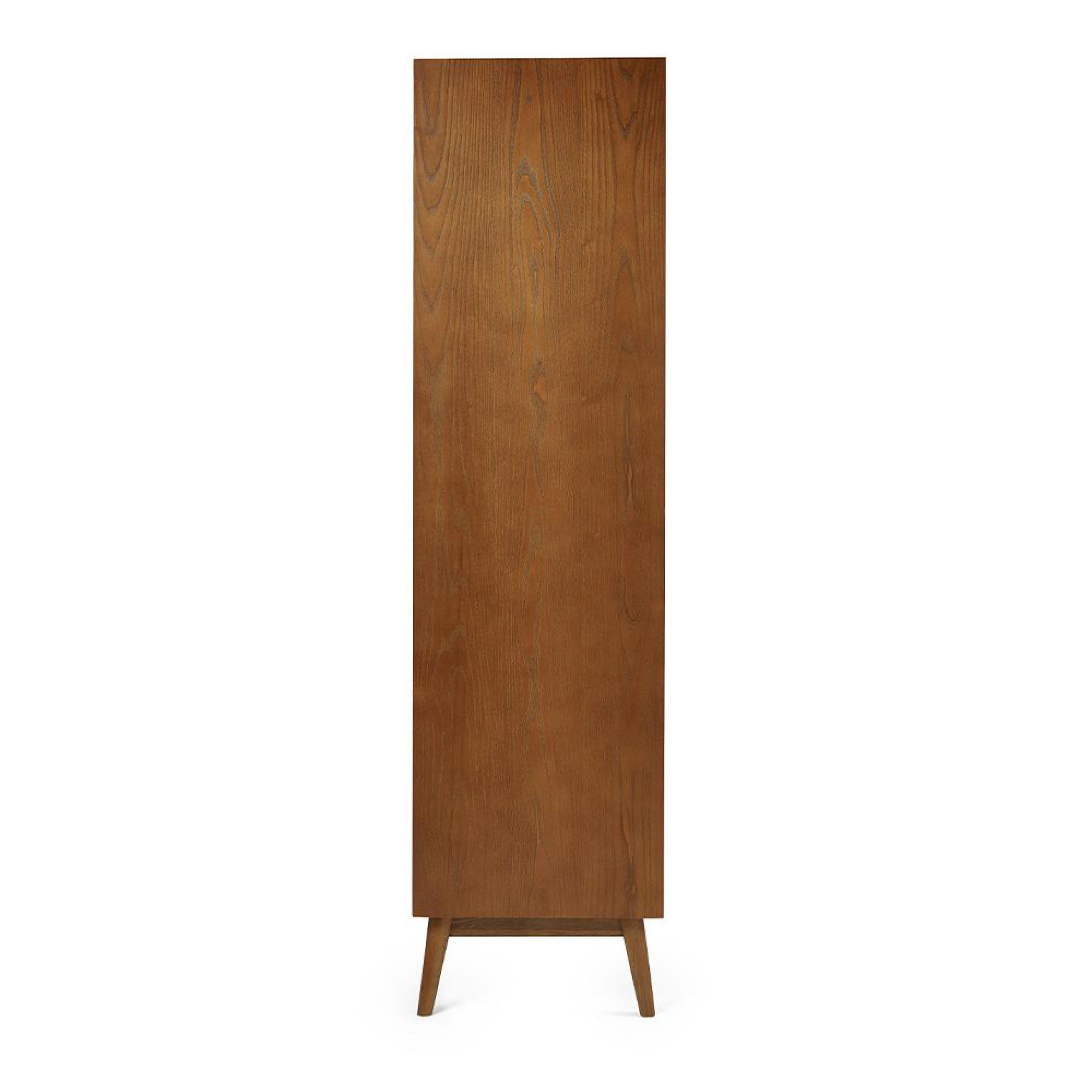 Lowry Double Wardrobe - 2 Door - 1 Drawer - Cherry Wood - Retro Style