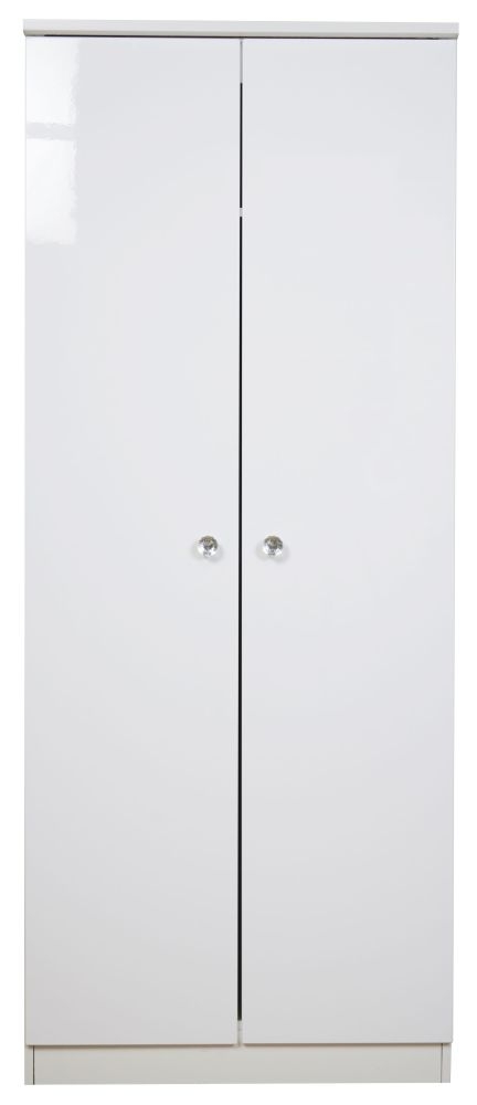 Lumiere White 2 Door Plain Wardrobe