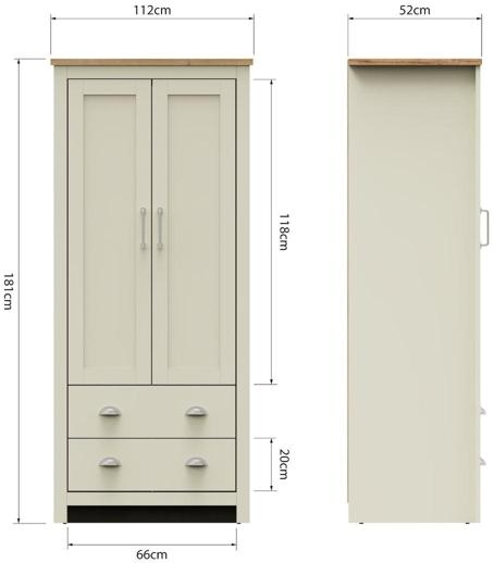Lyman 2 Door 2 Drawer Wardrobe - Variant Available