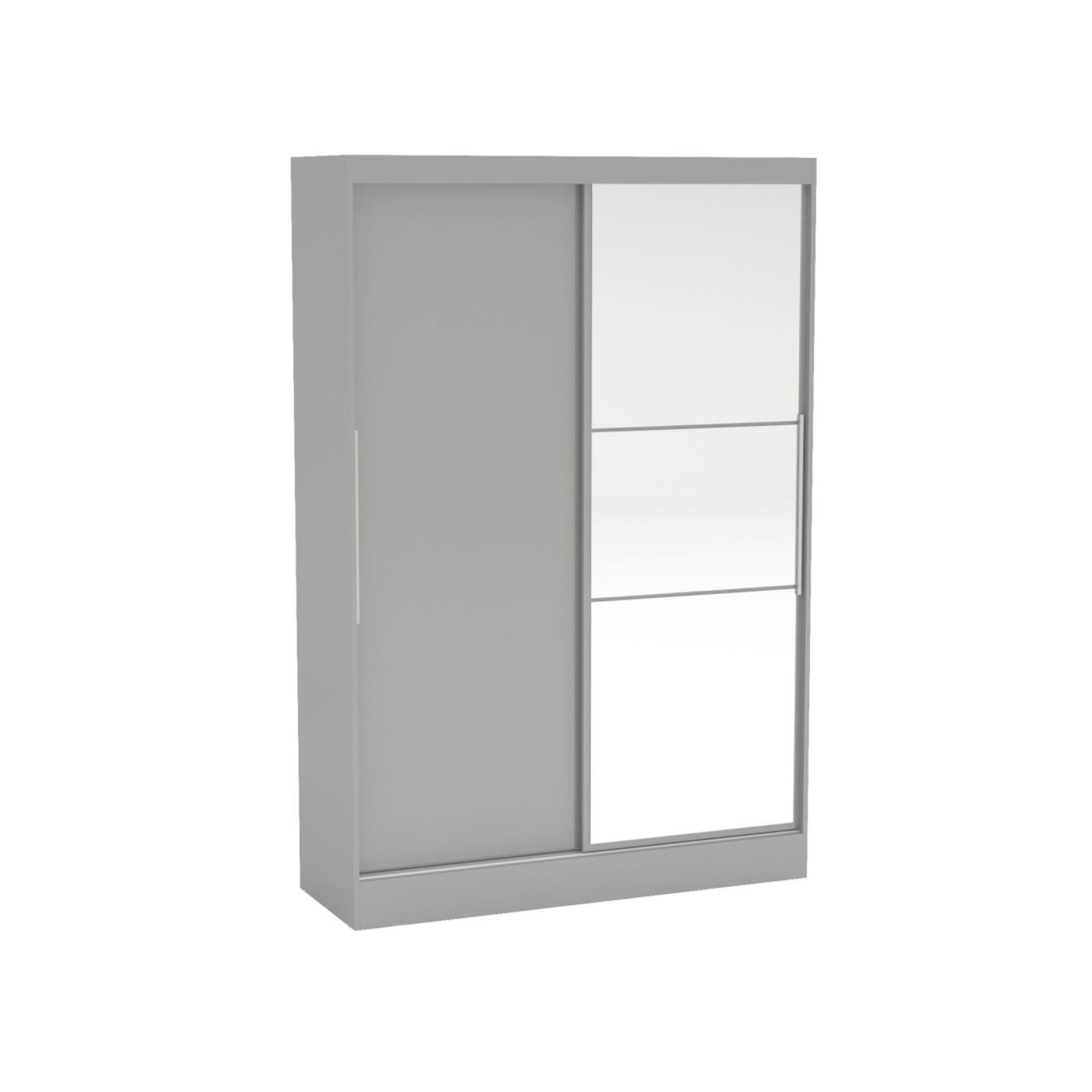 Lynx Sliding Mirror Wardrobe - 2 Door - Grey Gloss